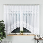 Firanki z pasowym wzorem kwiatowym