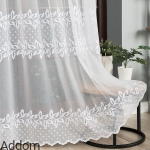 Firany z haftem w liście