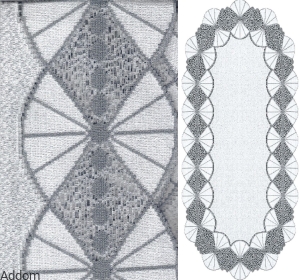 Owalny bieżnik w szare wzory