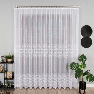 Żakardowe firany z wzorem kaszubskim