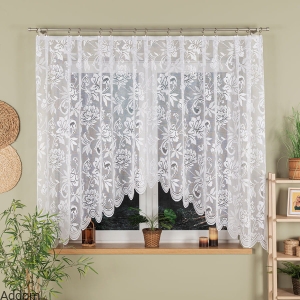 Firany gotowe z gęstym wzorem