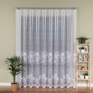 Firanki żakardowe w duże kwiaty