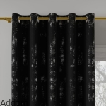 Srebrno czarny materiał na zasłony