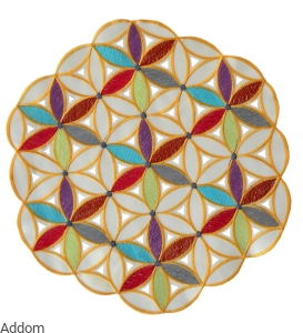 Serwety haftowane geometryczne