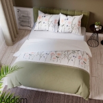 Pościel satyna bawełniana w oliwkowe kwiaty