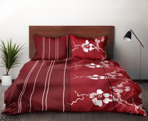Pościel satyna bawełniana bordowa
