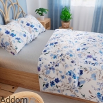 Niebieska pościel z satyny bawełnianej