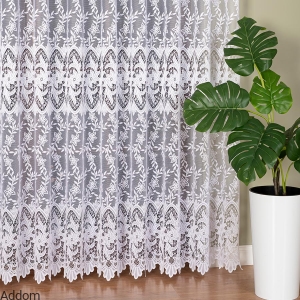 Firany żakard w gęste wzory