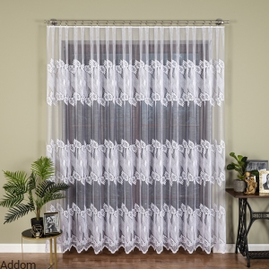 Firany metrażowe żakard w liście