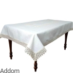 Obrus lniany z koronką