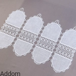 Zazdrostki lniane z wstawkami z gipiury