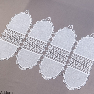 Zazdrostki lniane z wstawkami z gipiury