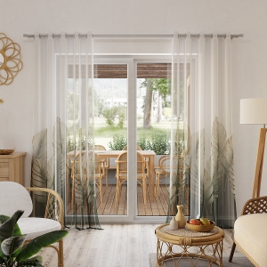 Firany z woalu w liście palmy