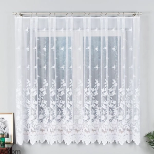 Firanki żakardowe gotowe kwiaty