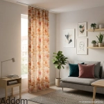 Materiał na zasłony w liście akwarela