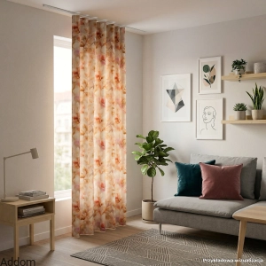 Materiał na zasłony w liście akwarela