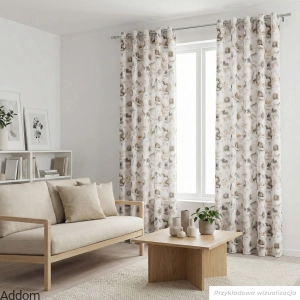 Materiał zasłonowy w duże kwiaty