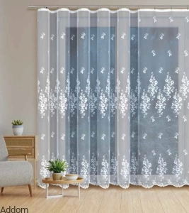 Firany żakardowe kaliskie w kwiaty