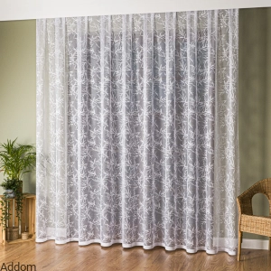 Firany żakard w gęste liście