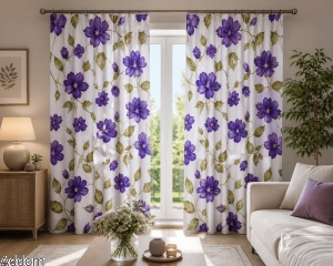 Szerokie tkaniny zasłonowe w kwiaty