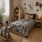 Gruby koc akrylowy zebra