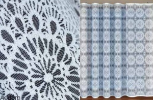 Grube firany w okrągłe wzory