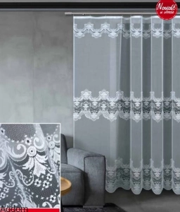 Żakardowe firany z wzorem kaszubskim