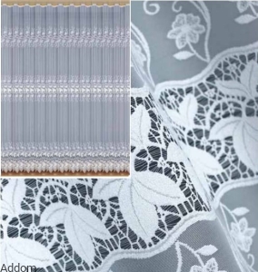 Firanki z wstawkami koronkowymi