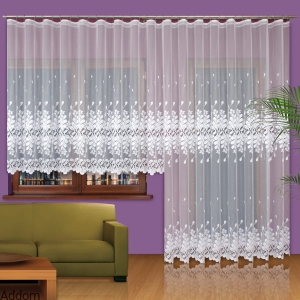 Firany metrażowe z szerokim wzorem