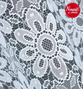 Gęste firanki żakardowe kwiaty