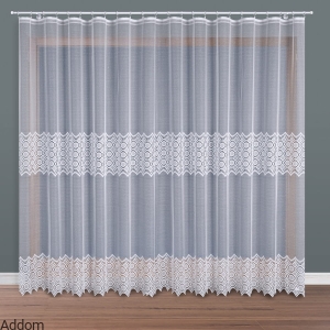 Grube firany żakardowe w koła i romby