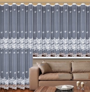 Lekkie firany żakardowe w kwiaty