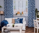 Materiał zasłonowy w barokowe liście