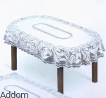 Obrus żakardowy owalny z grubym wzorem