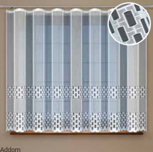 Firany gotowe żakard w kwadraty