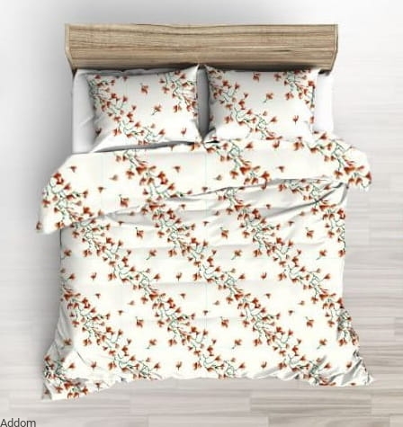 pościel flanelowa w pomarańczowe kwiaty.jpeg