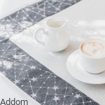 Popielate obrusy z szarym haftem 