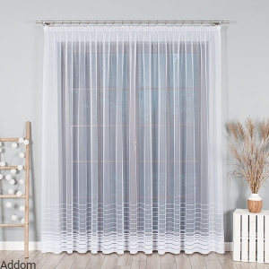 Firany z ołowianką w paseczki dołem