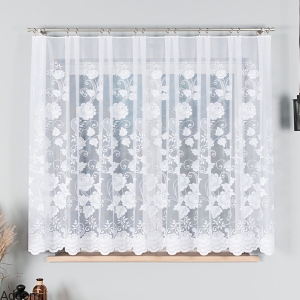 Firanki gotowe krótkie kwiatowe