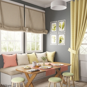 Materiał zasłonowy w krateczkę