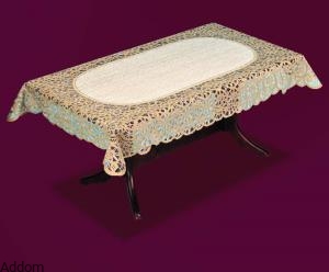 Stylowy złoty obrus żakardowy